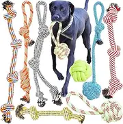 Youngever Dog Rope Toys, 8 Pack for Large to XL Large Dogs (35lbs to 85lbs+), Dental Health, Natural Rope, Tug Toy