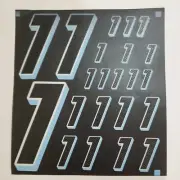 Defects Read CARBON FIBER Black wblue #1's Racing Vinyl DecalSheet 1/10-1/12 bxD