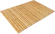 HJJKKH Bamboo Bath Mat,Non Slip Bamboo Mat with 15.7X 23.6 inch,Nature Bamboo Bathroom Mat,Non Slip and Foldable Floor Shower Bath Mat for Bathroom,Bathtub,Shower,Sauna,Hot Tub