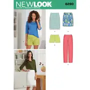 New Look Sewing Pattern N6290 6290 Misses' Shorts, Skirt in Two Lengths and Slim Pants
