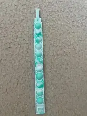 Pop-It White and Turquoise Fidget Bracelet and Fidget Spinners
