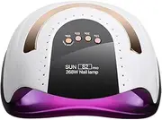 268W UV LED Nail Lamp Portable UV Light for Gel Nails High Power Nail Dryer with 57 LED Beads 4 Timer Settings LCD Display Removable Base Intelligent Infrared Sensor Design