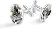 [BUJOJUB] retro pattern abstract fish scale, 2 Piece Cuff Links for Men Shirt
