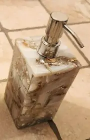 5" Unique Agate Stone Soap Dispenser Elevate Your Bathroom Decor