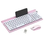 Wireless Keyboard and Mouse Combo,2.4Ghz USB Rechargeable Keyboard with Phone...