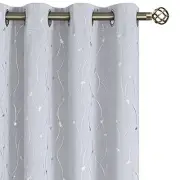 White Curtains 63 Inch Length 2 52"W x 63"L (Pack of 2) Dot-greyish White