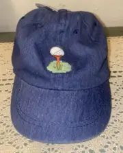 Mud Pie Unisex Toddler's Golf Tee Embroidered Blue Cap Hat OSFM NWT