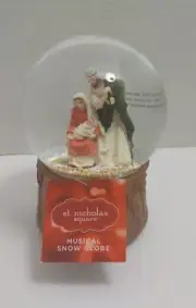 St Nicholas Square Musical Snow Globe Baby Jesus Plays Silent Night