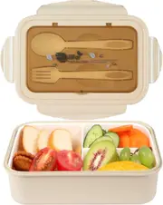 Lunch Boxes, Bento Boxes, Bento Boxes With 3 Compartments And Cutlery, Food Containers(khaki)