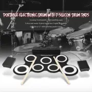 7 Pad Electronic Roll Up Drum Kit Silicone Portable Electric Hand Percussion