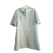 Gossard Artemis Blue Vintage 1960S House Coat Robe Satin Quilted Lingerie NEW
