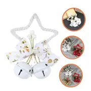 Pentagram Bell Xmas Mini Bow Window Bell Pendants Tree Ornament Christmas Bow Decoration Xmas Hanging Bell Xmas Tree Star(Red)