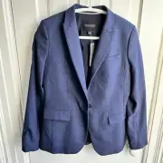 Banana Republic Long and Lean-Fit Lightweight Wool Blazer Navy NWT