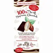 Little Zebra Chocolates 100% Dark Supreme Chocolate 85g (Pack of 12)
