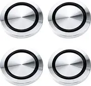 Antrader 4Pcs M8 Thread 49mm Dia Solid Aluminum Circle Disc Glass Top Adapter Tea Table Coffee Bar Glass Top Disc Hardware with Anti-Slip Rubber Ring