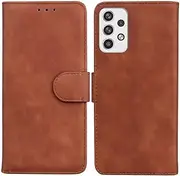 Designed for Samsung Galaxy A23 Wallet Case,Soft Skin Credit Card Holder Flip Folio Book PU Leather Case Protective Cover Women Men for Samsung Galaxy A23 Brown