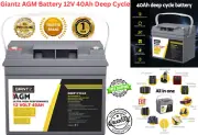 Giantz AGM Battery 12V 40Ah Deep Cycle Box Portable Solar Caravan Camping AU