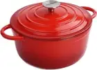 4.5 QT Enameled Cast Iron Covered Dutch Oven (Red)