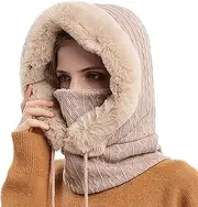 [Homiliky] Balaclava for Women Winter,Circle Scarf,Thermal Face Mask,Fleece Balaclavas,Face Cover with Neck,Neck Warmer,3 in 1 Full Hood Hat for Women,Thermal Balaclava Face Mask