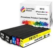 5 Pack (2BK,1C,1M,1Y) Compatible Ink for HP 981X for HP PageWide Managed P55250 P55250dw P57750 P57750dw PageWide Pro 552 552dw 577 577dw 577z