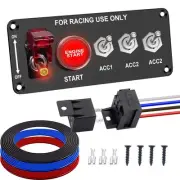 5 in 1 Ignition Switch Panel Push Start Ignition kit 12V 30A Race Toggle Swit...