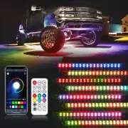 RGB LED Lights Underbody Neon Strip Underglow Light Kit For Chevy Truck Off-Road