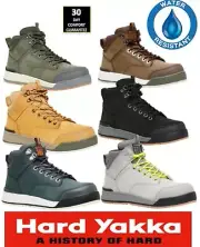 HARD YAKKA MENS ‘3056’ LACE ZIP STEEL CAP SAFETY BOOT MEMORY FOAM -Y60200 series