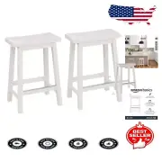 Lightweight 24-Inch White Counter Height Barstools, Easy Assembly - Set of 2