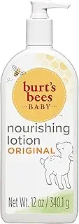 Burt's Bees Baby Lotion for Sensitive Skin, Nourishing and Hypoallergenic Lotion with Shea Butter, Original Scent, 99% Natural Origin, 12 Oz