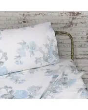 Melange Home Set of Two 200 Thread Count Cotton Percale Jardin De Rose Pillowcases