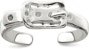 [JewelryWeb] 925 Sterling Silver Solid Artisan Oxidized Antiqued Buckle toe ring-toe ring for Women