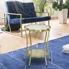 Spitiko Homes Decagon Side Table Gold & Antique Glass/16.5' x 16.5‘ x 22'