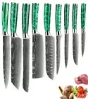 Kitchen Knife Set Japanese 9 Pcs Chef Knives Cleaver Stainless Steel For Cooking