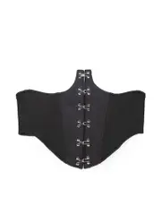 Black Hook Fastening Underbust Corset Top