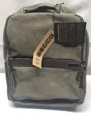 Renwick Canvas Backpack with Genuine Leather Trim, Green Model A2355 RW