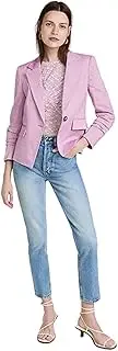[Kromoc] Women's Linen Blazer Notch Lapel One Button Formal Suit Jacket Daily/Leisure/Dinner Coat