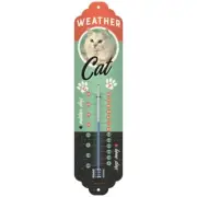 Nostalgic Art Weather Cat Wall Hanging 28x6.5cm Thermometer Room Temperature