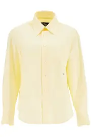 [HOMME GIRLS] HOMME GIRLS pale yellow cotton 70's style women's shirt M Yellow