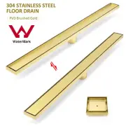 Brushed Gold 100-900mm Tile Insert Shower Grate Drain Linear Floor Drain Waste