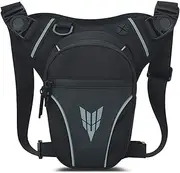 XUEYEGONGJI Leg Bag, Thigh Bag with Leg Strap, Multi-Pocket Adjustable Waist Bag, Motorcycle Drop Leg Bag, Hiking Outdoors Pouch, Waterproof Leg Bag Zipper Closure Unisex