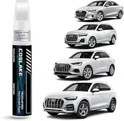 COSLAKE Car Touch Up Paint(Glacier White Metallic(LS9R/2Y)) for Audi, Car Paint Scratch Repair Kit, Quick & Easy Solution to Repair, 2 in 1 Scratch Remover Pen with Color-Matched