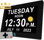 2024 New Day Date Dementia Clock 19 Alarms, 15 Reminders, Auto Dimming, 5 Colors