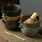 Matcha Whisk Brush Bowl Scoop Set Japanese Green Tea Bamboo Preparing Tool
