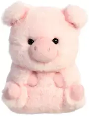 Aurora - Mini Pink Rolly Pet - 5" Prankster Pig - Round Stuffed Animal