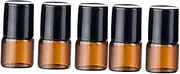 HONMEET 1ml Essential Oil Roll-on Bottle Set Portable Glass Perfume Dispensing Bottles Black Cap for Travel