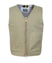 V-neck zip-up gilet L Nude