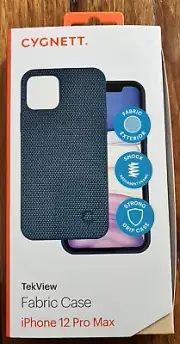 BNIB Cygnett iPhone 12 Pro Max TekView Fabric Case Navy Blue