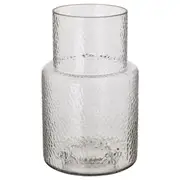 KONSTFULL vase, clear glass/patterned, 26 cm
