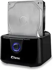 FANTEC USB3.2 Gen1 Docking Station for 1x SATA 3.5/2.5 Inch SSD/Hard Drive, Transfer Rates up to 5 Gbit/s (Superspeed), High-Gloss Plastic, Black