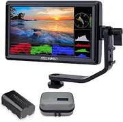 FEELWORLD FW568 V3 6 inch DSLR Camera Field Monitor with F550 Battery 2200mAh and Carry Bag, Waveform LUTs Video Peaking Focus Assist 1920x1080 IPS 4K HDMI 8.4V DC Input Output